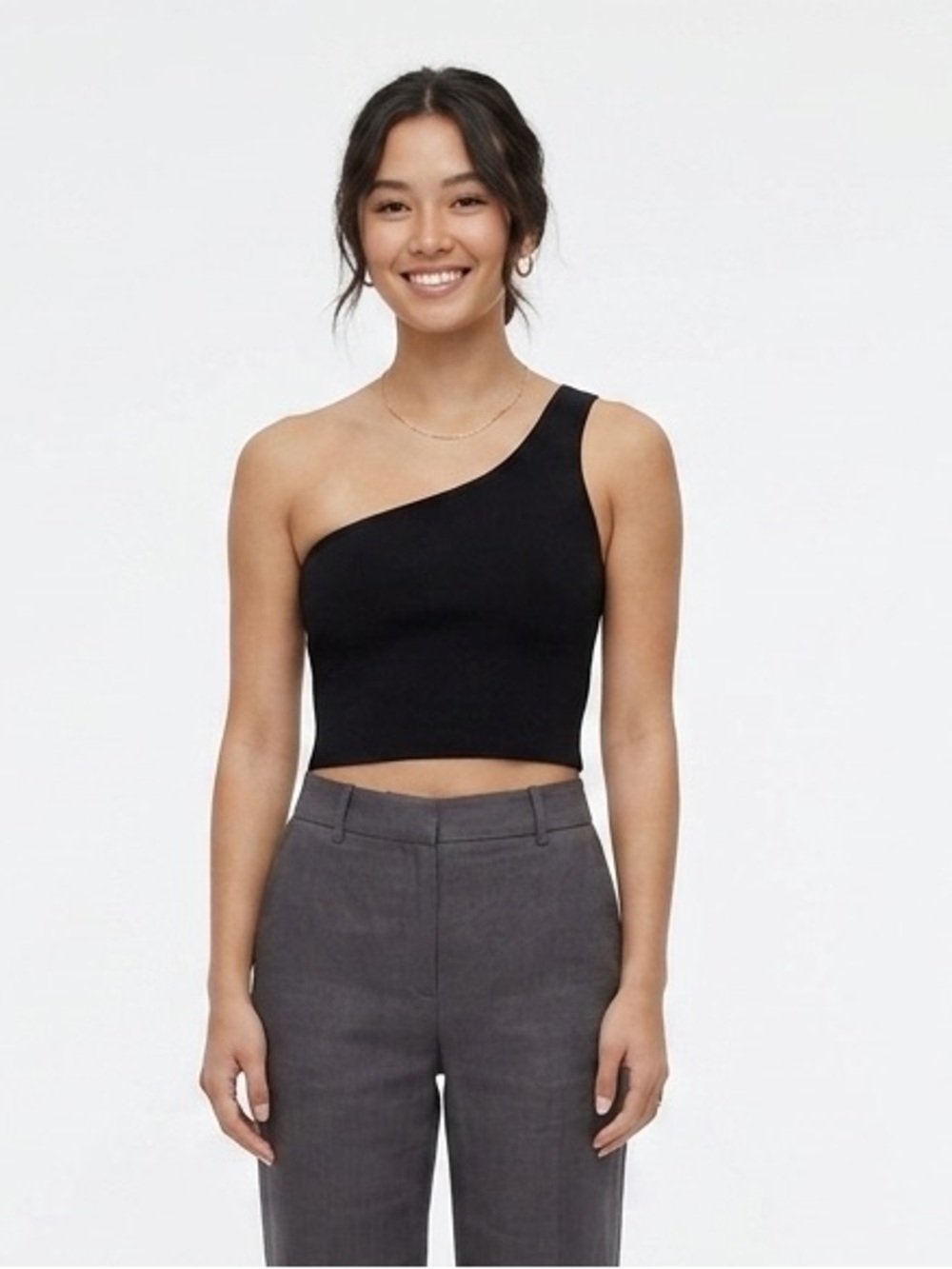 Babaton Sculpt Knit One-Shoulder Top Size XS Effortless Chic Modern Minimalist